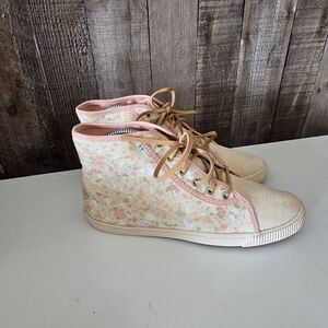 TOMS Camarillo Floral High Top Sneakers, Natural, Women Size 7.5 NWOB